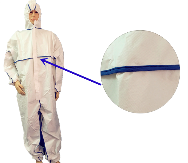 Breathable Dustproof White Disposable Paint Suit With Hood / Elastic Wrist
