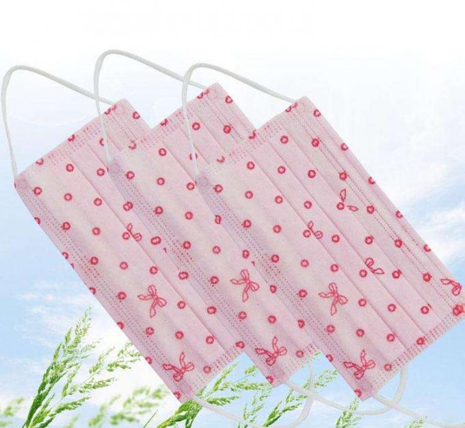 Printed Surgical Face Masks With Design , Dustproof Disposable Earloop