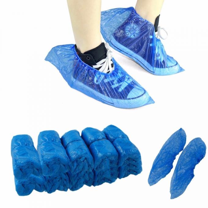 Clear Blue Plastic Disposable Foot Covers Smooth Surface For Pharmacy