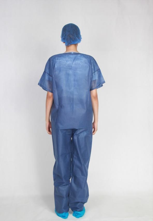 Short Sleeves Medical Disposable Clothing Nonwoven Medical Gown For