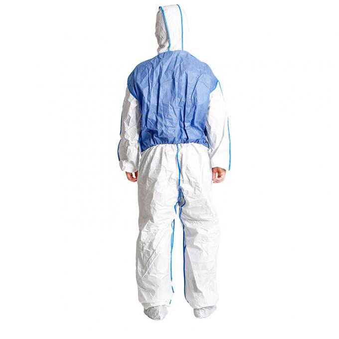 Non Woven Lightweight Disposable Paint Suit Customized With Back Reinforce