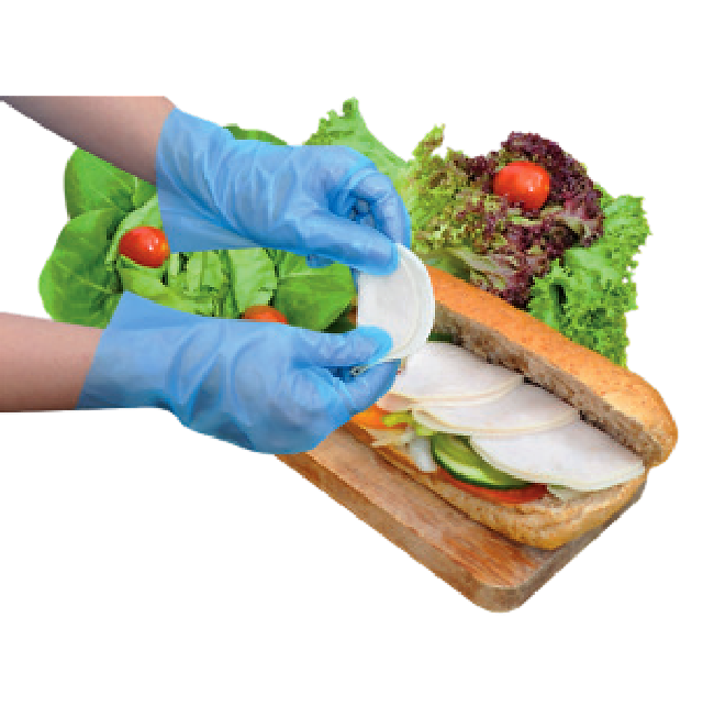 Blue Food Safe Disposable Gloves , Eco Friendly Disposable Cooking Gloves
