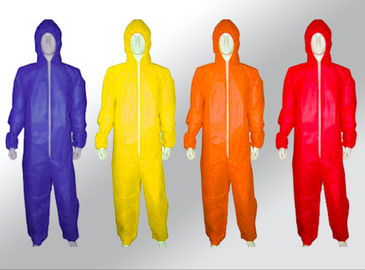 China PP PE Coating Breathable Disposable Coverall Suit Non Woven For Fiber Eexposure supplier