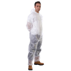 China Asbestos Suit Home Depot Disposable Paint Suit , White Disposable Coveralls With Hood  supplier