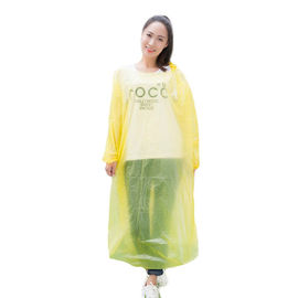 China Long Sleeves Yellow Disposable Lab Coats Waterproof Plastic Poncho With Hood supplier