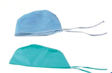 China Hospital Non - Woven Disposable Surgical Head Covers With Tie On / 13X63cm Size supplier