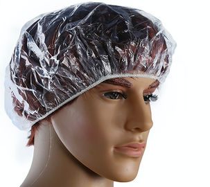 China Customized Transparent Disposable Head Cap PE Best Shower Cap To Keep Hair Dry supplier