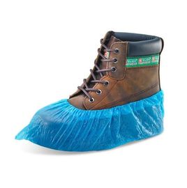 China Machine Made Disposable Foot Covers CPE Protective Overshoes With Elastic supplier