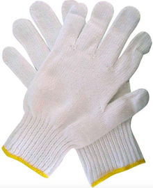 China Soft Breathable Cotton Knit Work Gloves , White Industrial Hand Gloves supplier