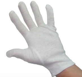 China White Ladies Sweat Absorbing Gloves , Jersey Cotton Gloves Safety For Industrial supplier