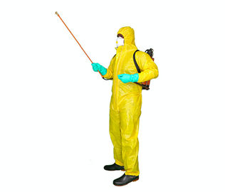 China Liquid Chemical Resistant Disposable Paint Suit Harbor Freight With Hood / Double Cuffs supplier