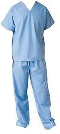 China SMS/PP Medical Uniform Disposable Scrub Suits With Short Sleeve Shirts+Pants supplier