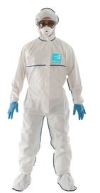 China Against Ebola Virus Disposable Paint Suit Coverall Anti Virus EN14126 supplier