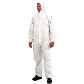 China Chemical Resistant Microporous Work Protective Disposable Coverall Suit GSM 30g - 70g supplier