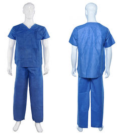 China Waterproof Disposable Medical Protective Clothing Dustproof V Shape Collar supplier