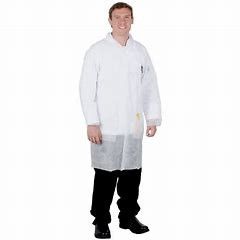 China Durable Waterproof Anti Static Disposable Lab Coats Latex Free For Science Lab supplier