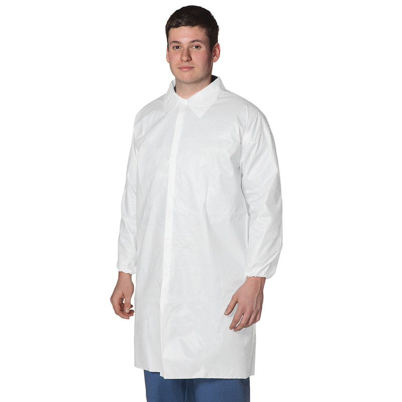 Breathable Non Woven Disposable Lab Coats With White / Blue / Orange