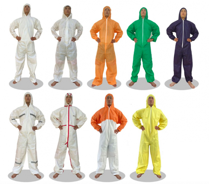 Disposable Clothing Paper Suits , Laminated SF Disposable Coveralls