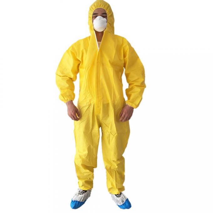 Low Lint SMS Disposable Coveralls For Asbestos Removal / Hospital / Clinics
