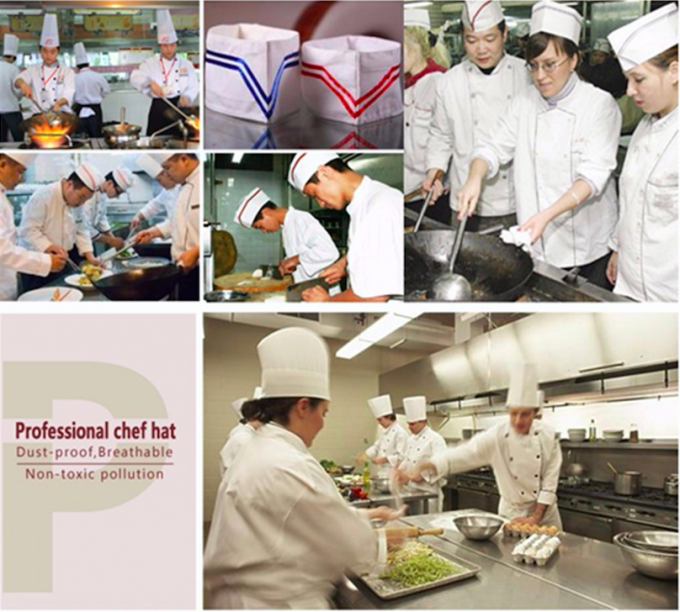 Restaurant Disposable Disposable Chef Hats , Kitchen Disposable Forage Hats
