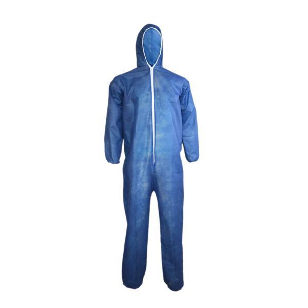 Non Woven PP+PE Coated Protective Disposable Coverall Suit Navy Blue