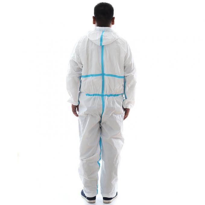 Painters Workwear Disposable Paint Suit Toxic Dust / Oil Proof With Tape