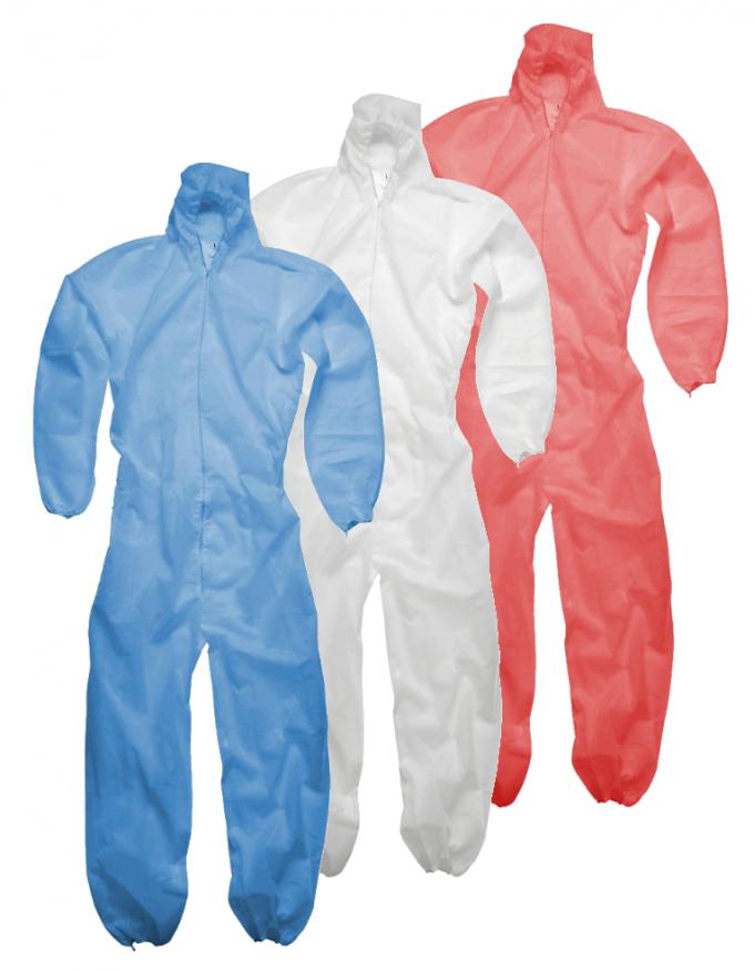 Pe Coated Waterproof Disposable Paint Suit Dust Proof Customized Color