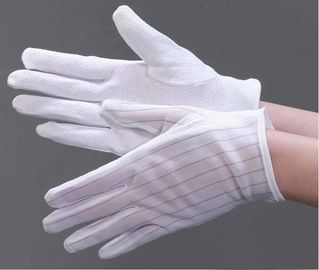 China Cleanroom Use Polyester Antistatic Gloves ESD Stripe gloves for electronic supplier