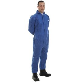 China Cleanroom / Food Industry Disposable Coverall Suit With Hood / Nonwoven SMS Material supplier