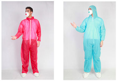 China PE Coated PP Painters Coveralls Disposable Work Suits For Industry / Chemistry supplier