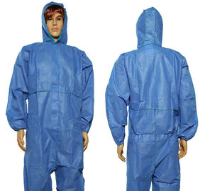 China White / Navy Breathable Waterproof Disposable Coveralls SMS S - XXXXL Dimensions supplier