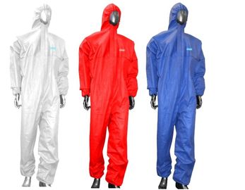 China CE CAT3 Asbestos Disposable Coverall Suit SMS Type 5 6  For Hospital / Hotel supplier