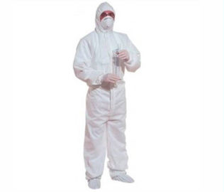 China Category 3 Breathable Disposable Coverall Suit Dustproof With Hood / Collar supplier