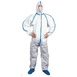 China Chemical Resistant Type 4/5/6 Disposable Paint Suit With Hood / Knee Pad supplier