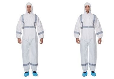 China Reflective Asbestos Removal Disposable Paint Suit Lightweight Zipper Closure supplier
