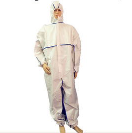 China Breathable Dustproof White Disposable Paint Suit With Hood / Elastic Wrist supplier