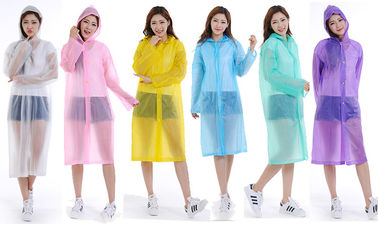 China Unisex Disposable PVC Rain Poncho Throw Away Lab Coats CE / ISO9001 OEM supplier