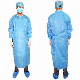 China Eco - Friendly Sterile Disposable Operating Gowns Sleeves With Knitted Cuff PE Coated supplier