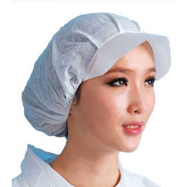 China White Peaked Disposable Bouffant Scrub Hats For Food Industry , Non Woven Bouffant Cap supplier