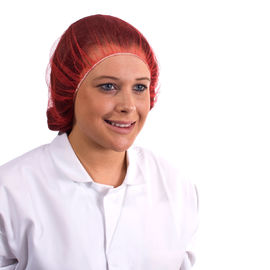 China Red Nylon Mesh Disposable Head Cap Invisible Catering Hair Nets Breathable supplier