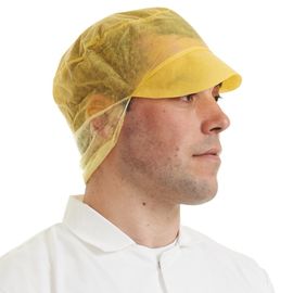 China Breathable Non Woven Disposable Head Cap With Peak And Hairnet / Light Weight supplier