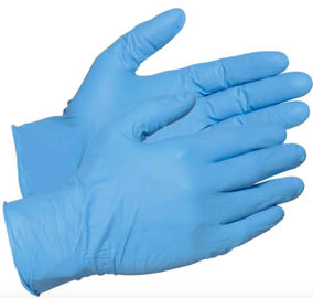 China Blue Latex Free Disposable Nitrile Gloves , High Stretch Nitrile Examination Gloves supplier