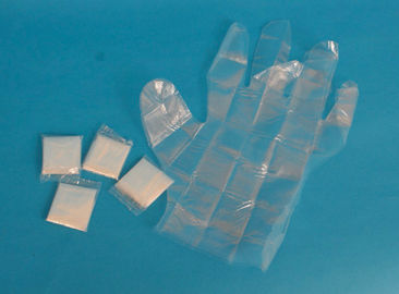 China Househould PE Folded Disposable Poly Gloves Non - Slip 265--380mm Length supplier
