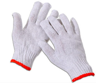China 7 / 10 Gauge Safety White Hand Protection Gloves For Industrial Use 22-27cm Length supplier