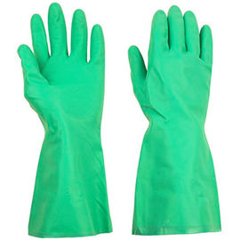 China Green Reusable Long Household Rubber Gloves Oil Resisitance 33cm / 45cm Length supplier