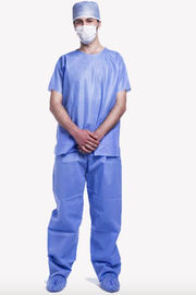 China PP Nonwoven Protective Light Blue Hospital Scrubs Singel Use , Disposable Medical Workwear  supplier