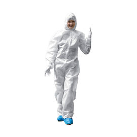 China PP Non Woven Dust Clean Room Disposable White Coverall With Hood supplier