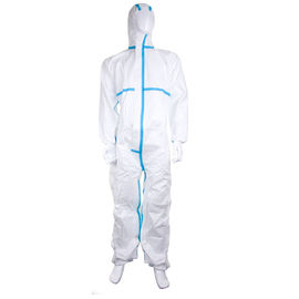 China TYPE 5&6 Protective Microporous Disposable Coverall Suit With Tape supplier