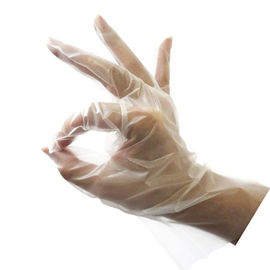 China Clear Stretchable Poly Food Service Gloves , Tpe Polythene Disposable Gloves supplier