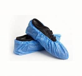 China Protective Overshoe Disposable Foot Covers Anti - Skid Nonwoven Blue Color supplier